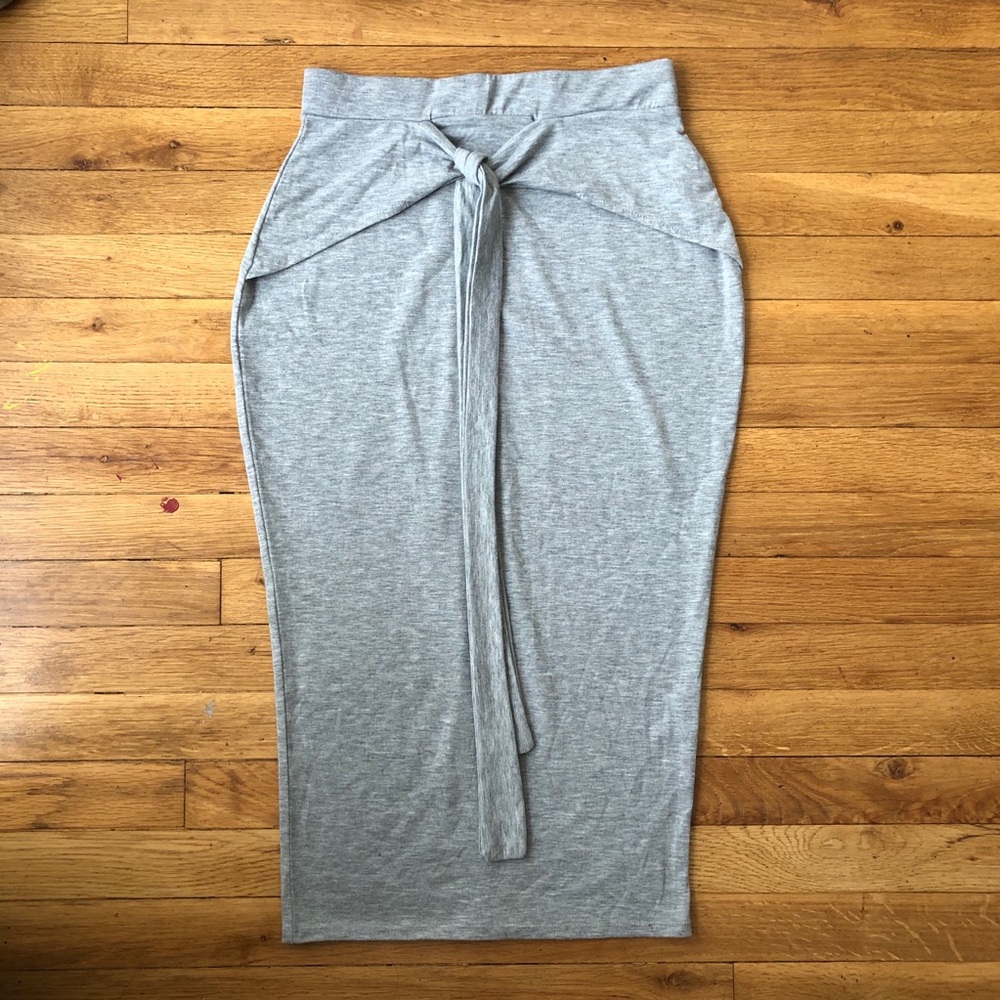 Missguided Tie Front Midi Skirt